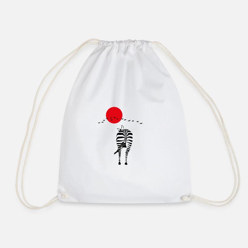 zebra - Drawstring Bag - white