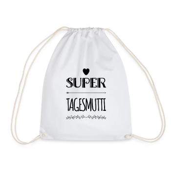 Super Tagesmutti Geschenkidee Dankeschön Danke - Turnbeutel - Weiß - Vorne