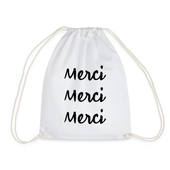 MERCI. THANKS. THANK YOU. ANNIVERSAIRE. NAISSANCE. - Sac de sport léger - blanc - Devant