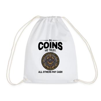 Coin Collecting Collector Numismatic Numismatist - Drawstring Bag - white - Front