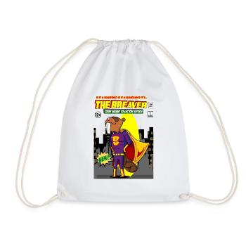 The Breaver Funny Beaver Animal Superhero Comics - Drawstring Bag - white - Front