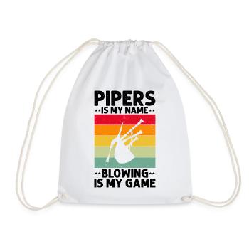 Bagpipes for pipers and Scots - Drawstring Bag - white - Front