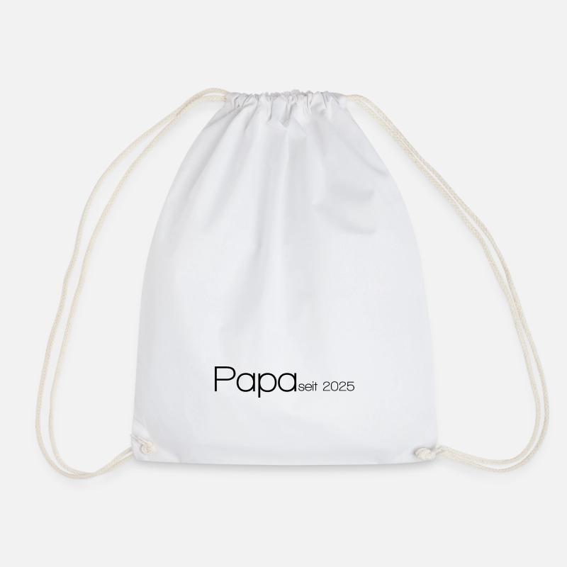 Dad since 2025 - minimal - Drawstring Bag - white