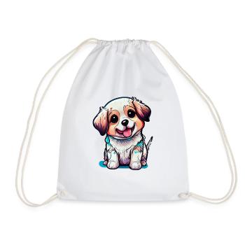 Embodies the pure joy that dogs bring us - Drawstring Bag - white - Front