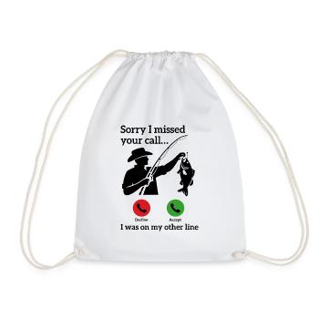 Angeln Ruft Retro Vintage Angler Spruch Design - Turnbeutel - Weiß - Vorne