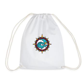 Mountainous Wave - Drawstring Bag - white - Front