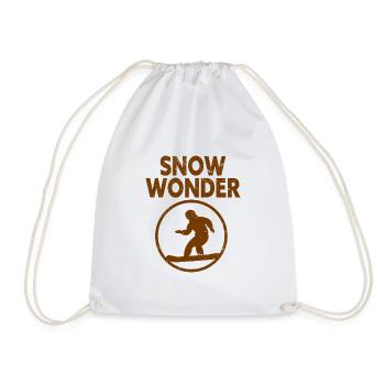 Skiing Snowboard Mountains Holiday Snow Freestyle - Drawstring Bag - white - Front
