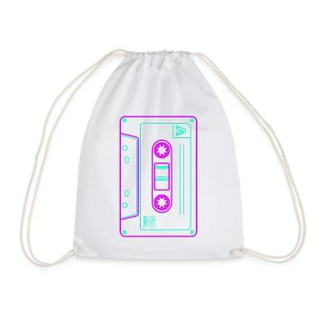 80er 90er Jahre Kassette Mixtape Retro Lustig - Turnbeutel - Weiß - Vorne