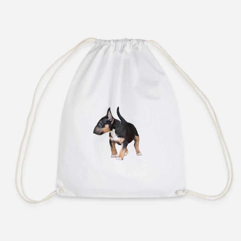 Miniature Bull Terrier - Drawstring Bag - white