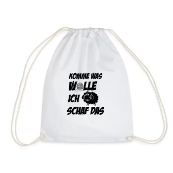 cute sheep tshirt ladies knitting gift idea - Drawstring Bag - white - Front