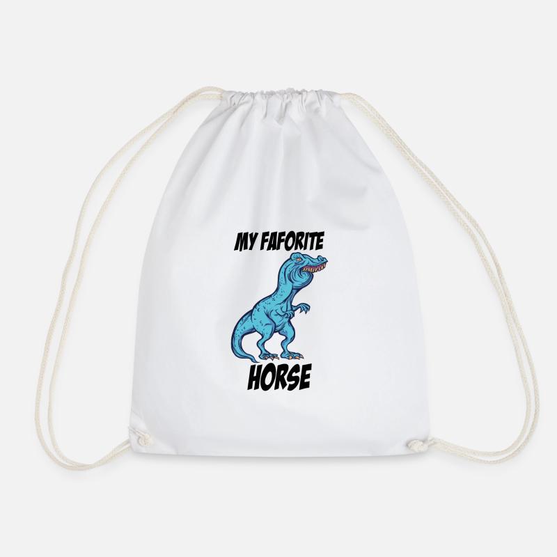 Funny TRex buck teeth meme Tshirt gift - Drawstring Bag - white