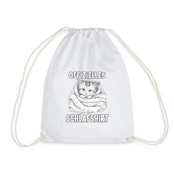 Gemütliches Katzen T-Shirt für entspannte Tage - Turnbeutel - Weiß - Vorne