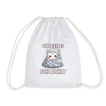 Kuscheliges Katzen T-Shirt für gemütliche Nächte - Turnbeutel - Weiß - Vorne