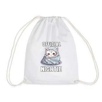 T-shirt chat amusant pour les lève-tard - Sac de sport léger - blanc - Devant