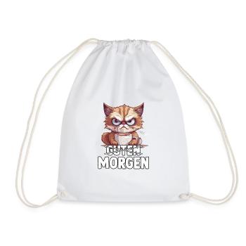 Morgenmuffel Motiv für Katzenbesitzer Katzenhalter - Turnbeutel - Weiß - Vorne