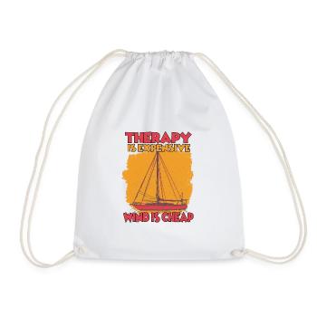 motorboat sailor hobby sail sailor accessories - Drawstring Bag - white - Front