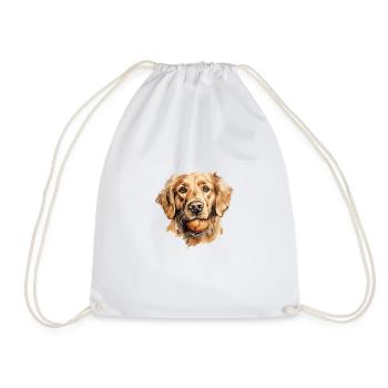 Cute Golden Retriever dog owner T Golden Retriever - Drawstring Bag - white - Front