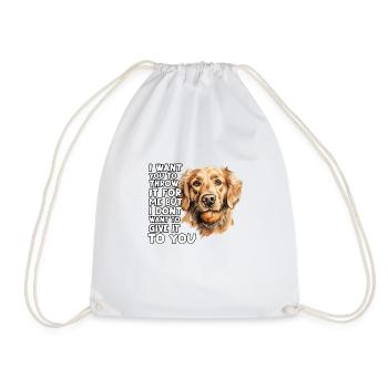 Golden Retriever Dog Owner T As Walk Outfit - Drawstring Bag - white - Front