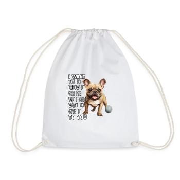 French Bulldog Dog Lover Frenchie - Drawstring Bag - white - Front