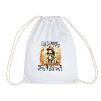 Cute dog owner t-shirt dog mom - Drawstring Bag - white - Front