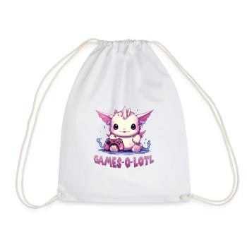 Gamer Axolotl Anime Axolotl T for gaming fans - Drawstring Bag - white - Front
