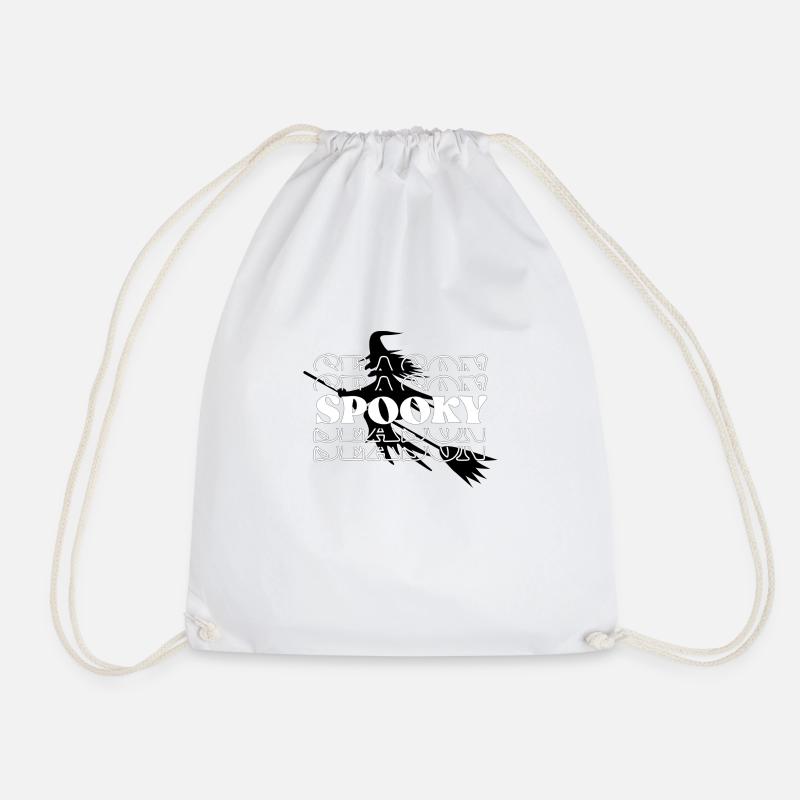 Mystic Witch Halloween 'Spooky' - Drawstring Bag - white