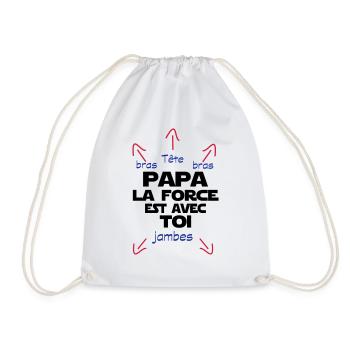 papa la force est avec toi - Sac de sport léger - blanc - Devant