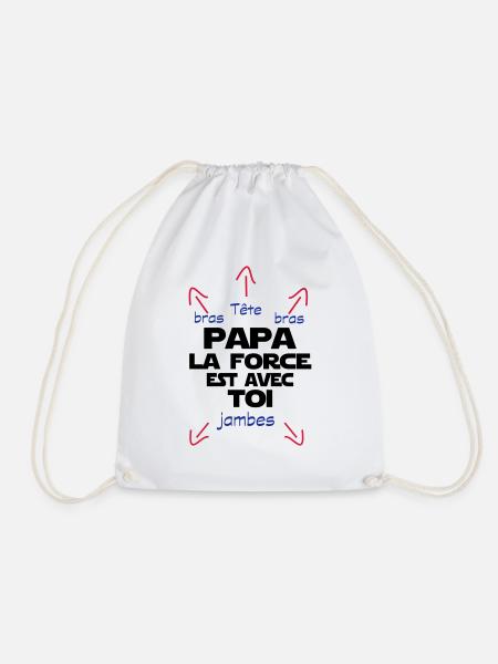 papa la force est avec toi - Sac de sport léger - blanc