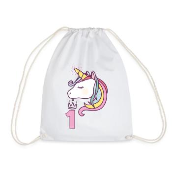 Anniversaire Fille Princesse Licorne 1 an Cadeau - Sac de sport léger - blanc - Devant