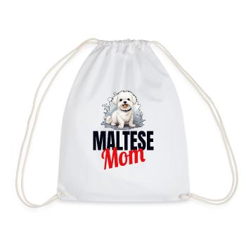 Maltese Lapdog Puppy Muttertag Welpe - Turnbeutel - Weiß - Vorne
