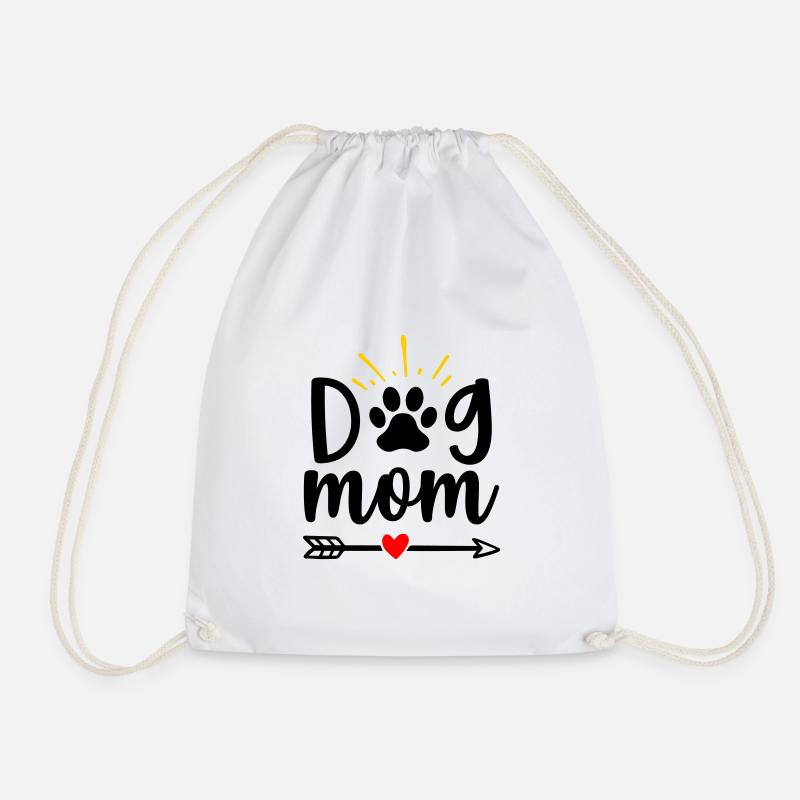 Dog mom - Drawstring Bag - white