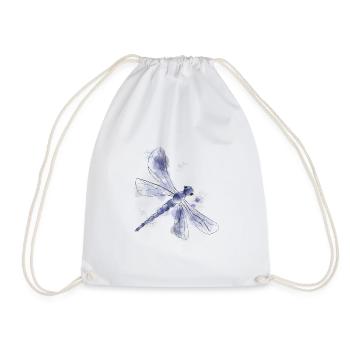 Blaue Libelle - Turnbeutel - Weiß - Vorne