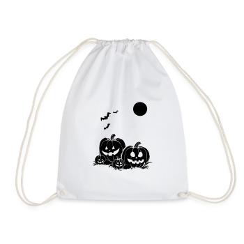 Illustration d’Halloween citrouilles et chauves-souris - Sac de sport léger - blanc - Devant