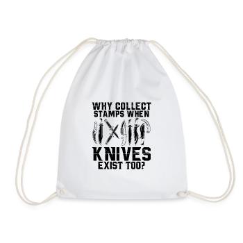 Geschenke für Messer Sammler | Antike Messer Hobby - Turnbeutel - Weiß - Vorne
