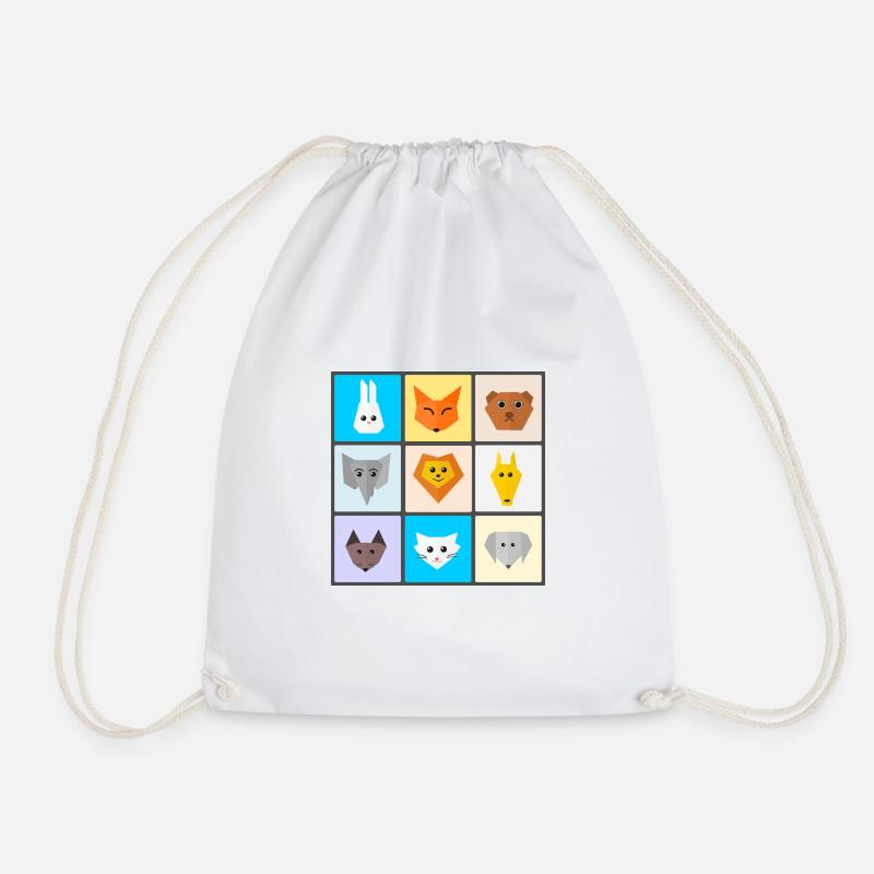 animals - Drawstring Bag - white