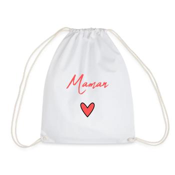MOM. MOTHER'S DAY. HEART. FEAST. HAPPY BIRTHDAY MAM - Drawstring Bag - white - Front