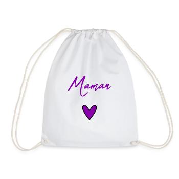 HAPPY BIRTHDAY. HEART. HAPPY MOTHER'S DAY. MOM. FEAST - Drawstring Bag - white - Front
