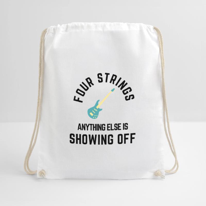 Four strings anything else is just showing off Drawstring Bag