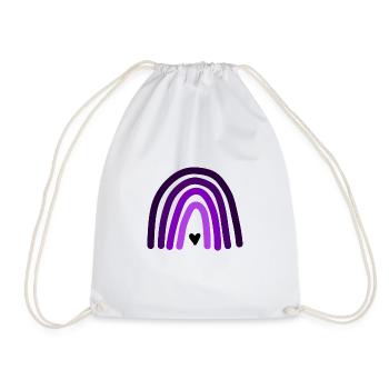 Purple rainbow with heart - Drawstring Bag - white - Front