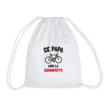 Ce papa aime la grimpette humour vélo sexe - Sac de sport léger - blanc - Devant