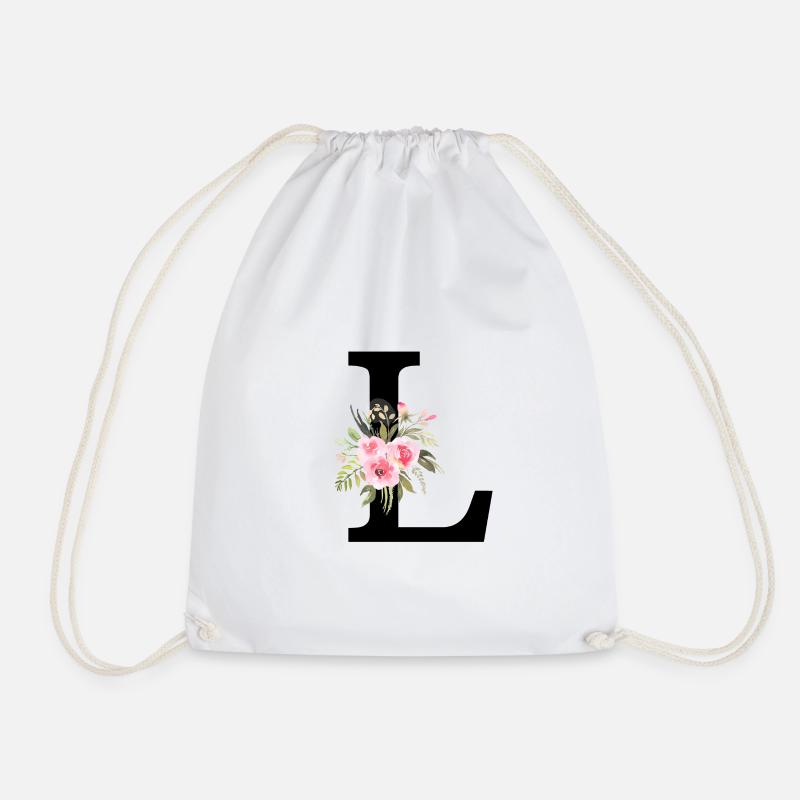 Buchstabe L Blume Geschenk Geburtstag Name Vorname - Turnbeutel - Weiß