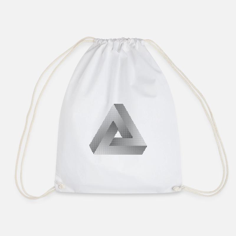 Triangle - Drawstring Bag - white
