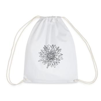 Autumn Flower Dahlia - Drawstring Bag - white - Front