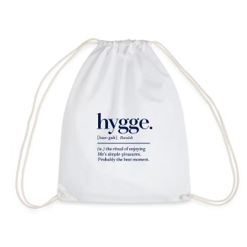 hygge - Definition - Dänemark - Denmark - Turnbeutel - Weiß - Vorne