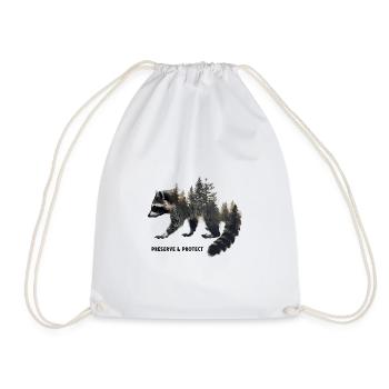 Protéger la forêt de ratons laveurs Nature - Sac de sport léger - blanc - Devant