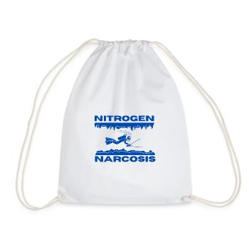 Nitrogen Narcosis cave commercial diving - Drawstring Bag - white - Front