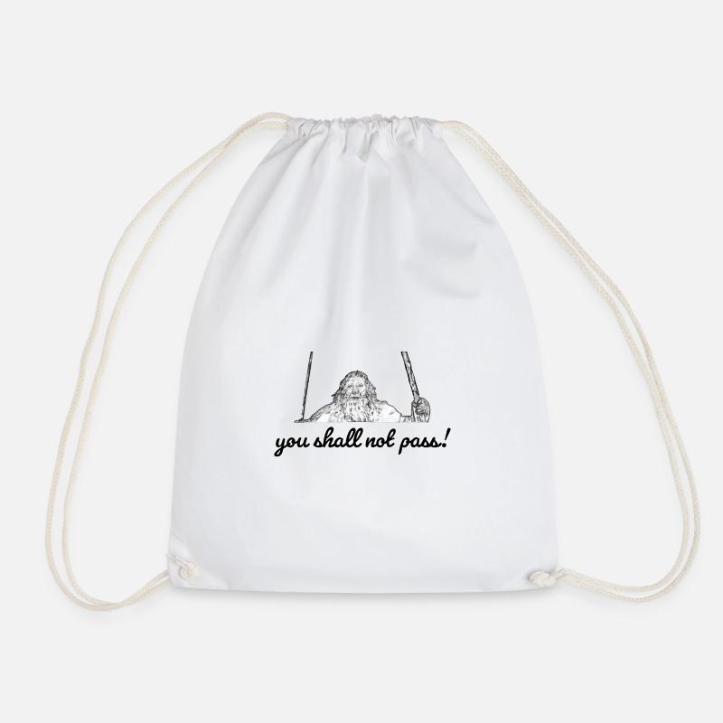 you shall not pass - Drawstring Bag - white