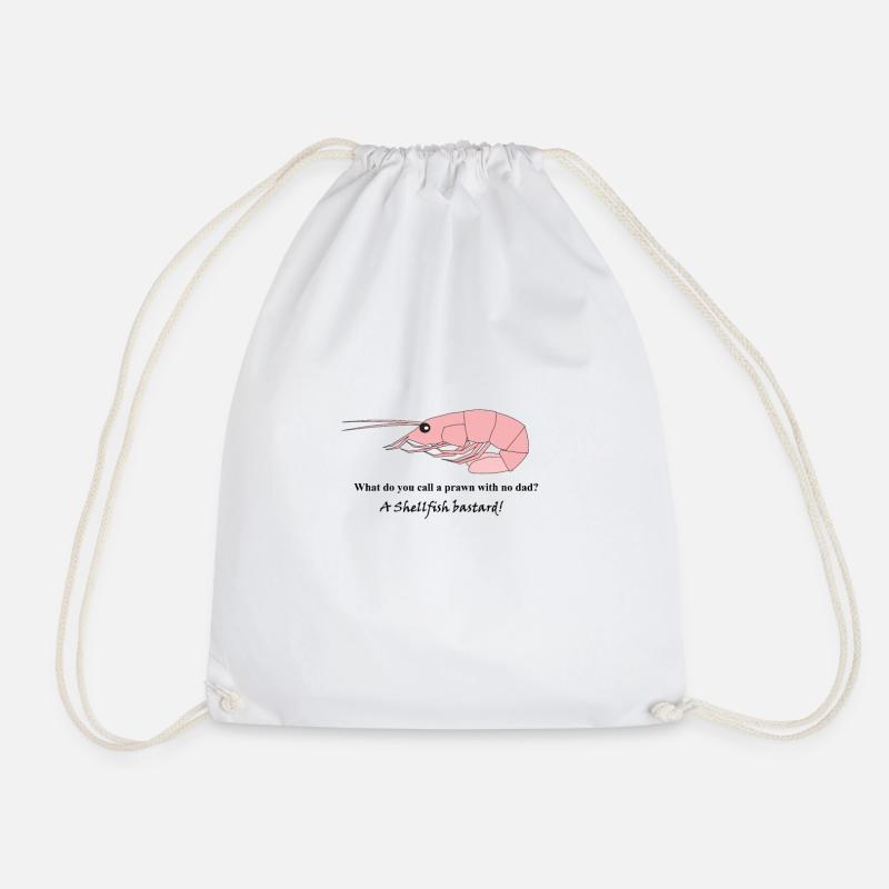 Prawn Joke.png - Drawstring Bag - white