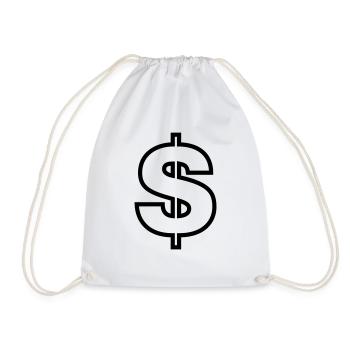 gfx dollar futura bold outline 1c - Sac de sport léger - blanc - Devant