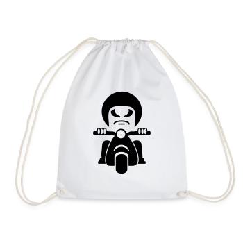 Rocker mauvaise sur une moto / bad dude on a - Sac de sport léger - blanc - Devant